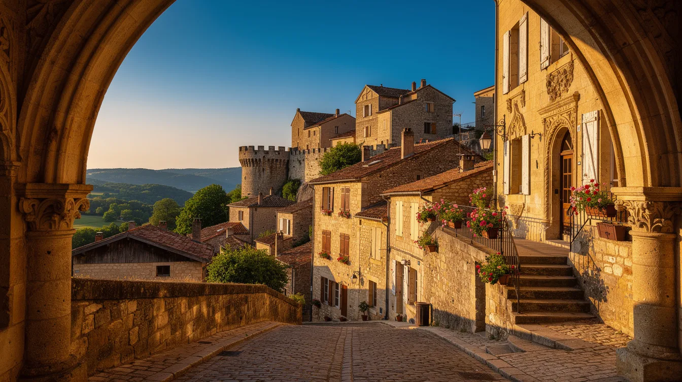 Des maisons gothiques sculptées jalonnent les ruelles de cette bastide médiévale du Tarn