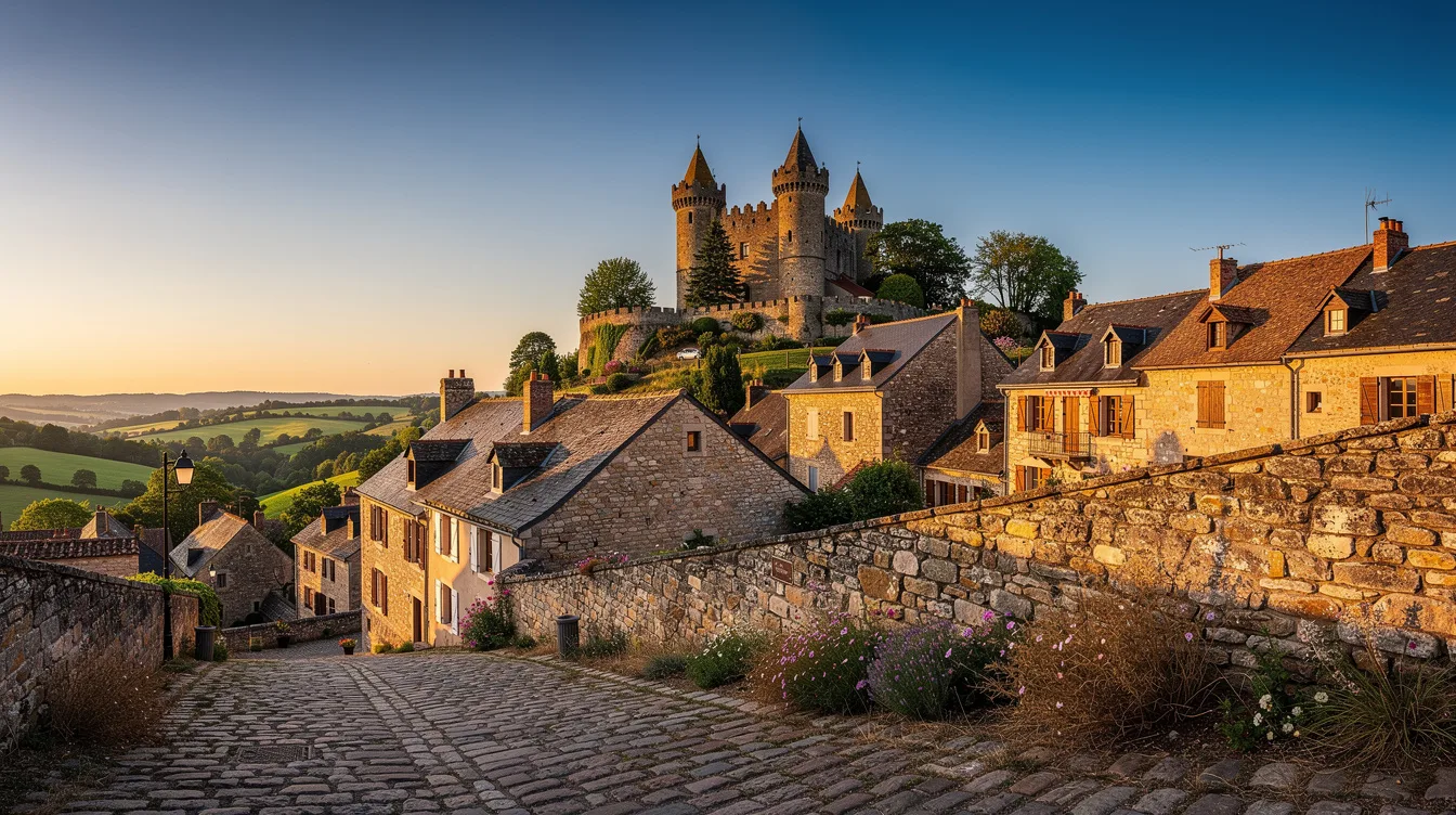 Le château et ses tours couronnent ce village médiéval de Corrèze