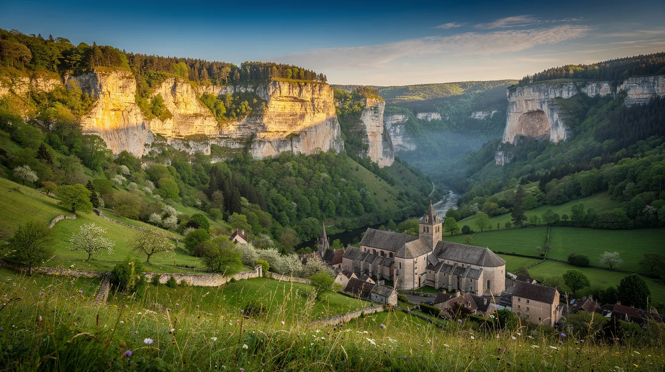 Ce village au fond d’une reculée jurassienne, cerné de falaises de 100 mètres