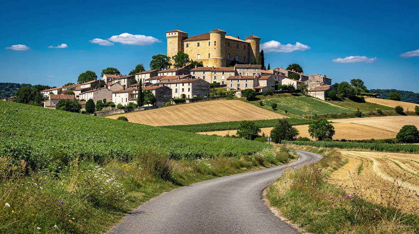 Ancienne place militaire des comtes d’Armagnac, ce village garde son château