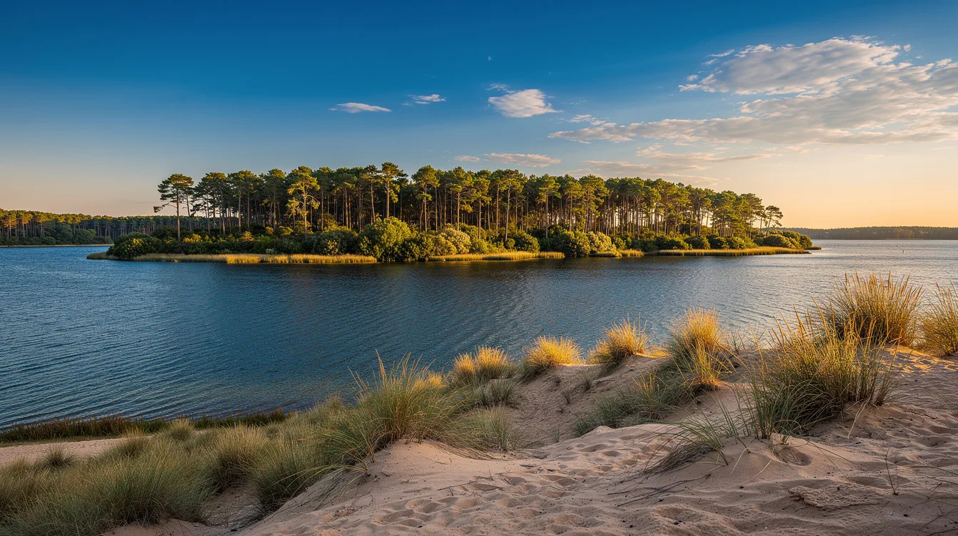 Dans les Landes, les dunes ont barré les rivières pour former ce lac d’eau douce