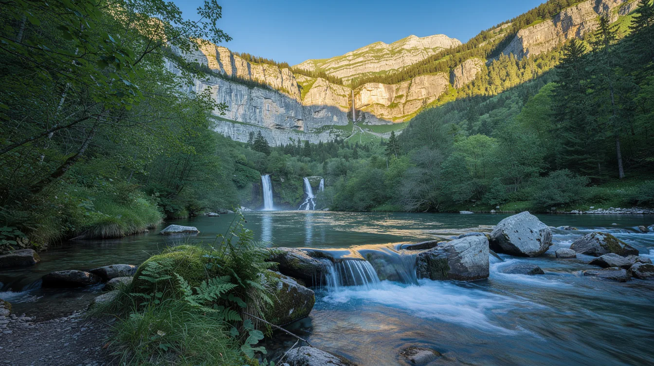 En Chartreuse, ce cirque naturel rassemble quatre cascades sous 500 m de falaises