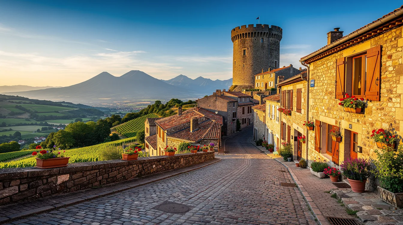 Au cœur de ce village d’Auvergne, les ruelles de pierre mènent à une tour du XIIIe siècle