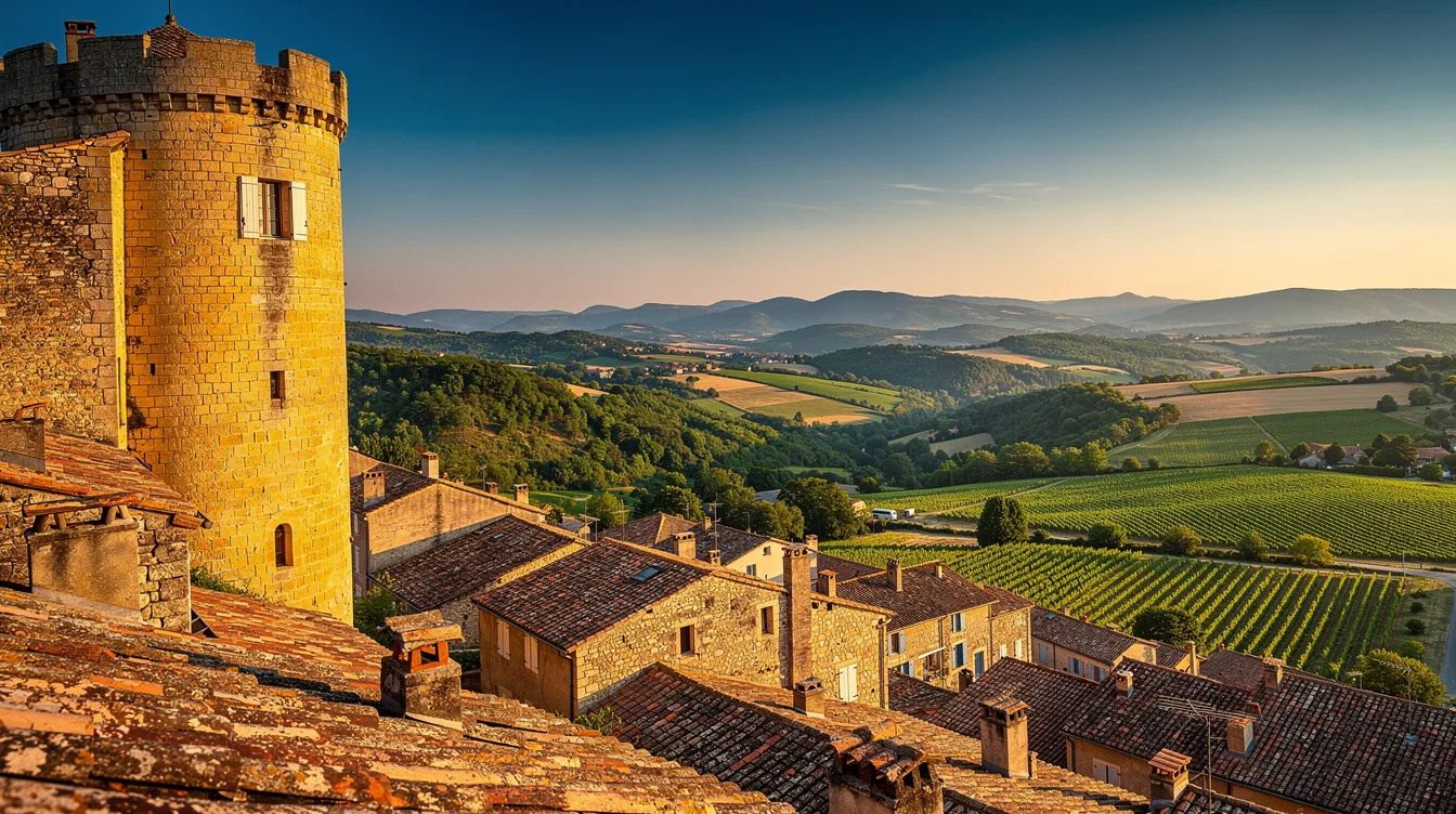 Dominant la vallée de l’Azergues, ce village du Rhône garde son donjon du XIIIe siècle