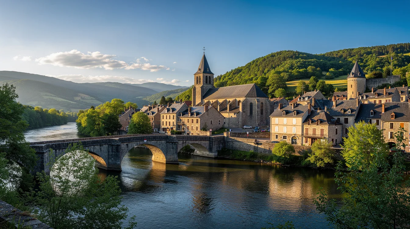 Un pont gothique du XVe siècle ouvre la promenade dans ce village médiéval de l’Aveyron