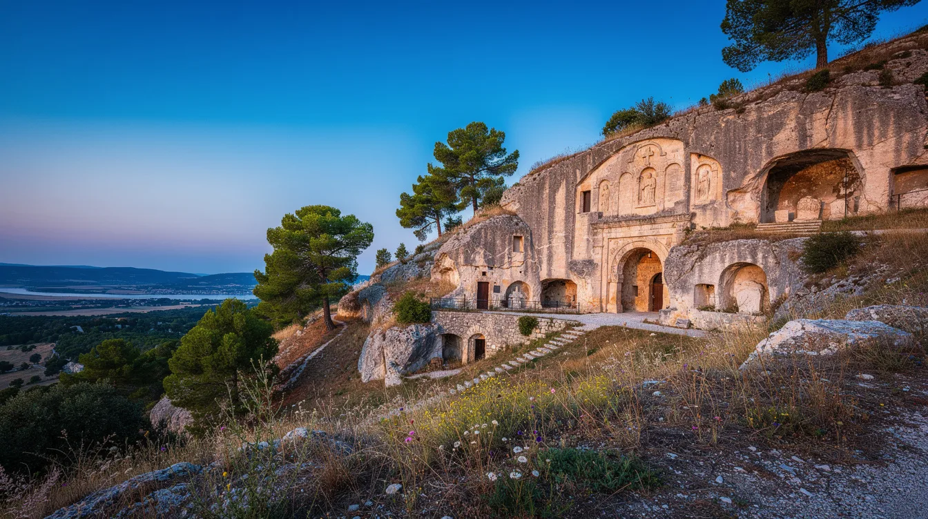 Des tombes et des cellules ont été sculptées dans ce monastère troglodytique du Gard