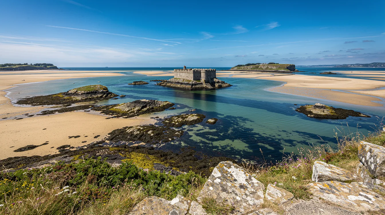 Îles, îlots, rochers : cette baie du Finistère change de visage à marée basse