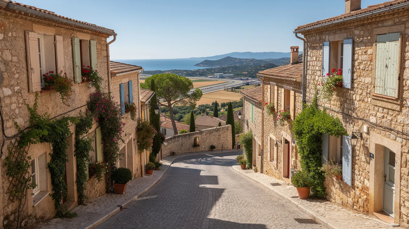 Un circuit automobile côtoie les ruelles pavées de ce village du Var
