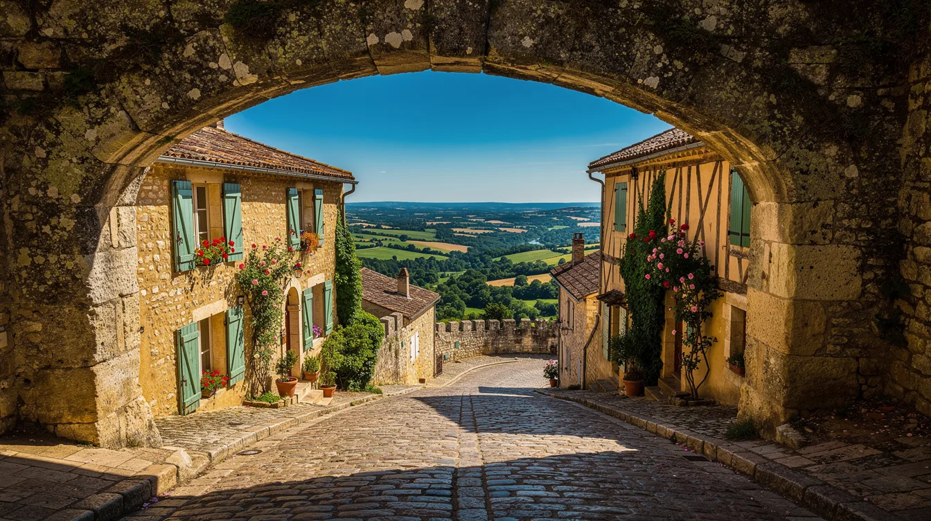Sur le chemin de Saint-Jacques, ce village fortifié offre une pause entre remparts et panorama