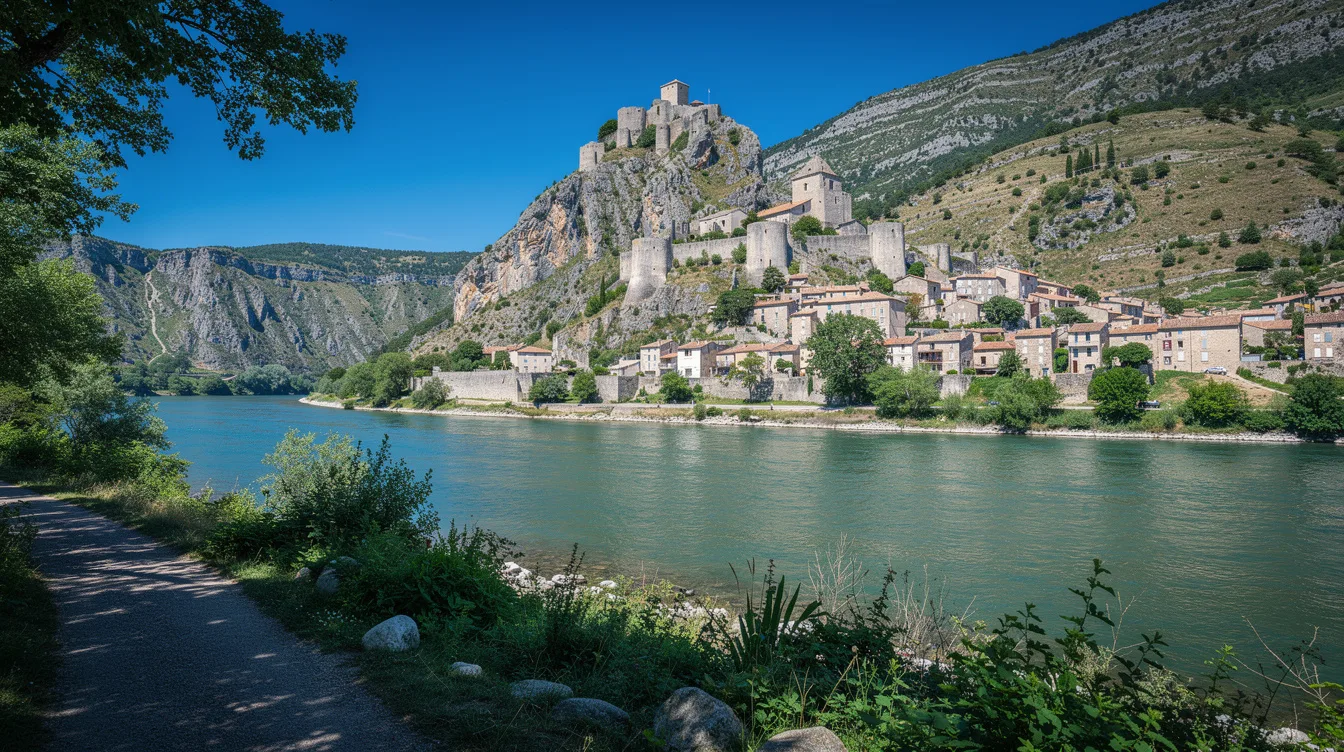 Au creux d une boucle du Var, cette cité médiévale garde ses remparts et son éperon rocheux
