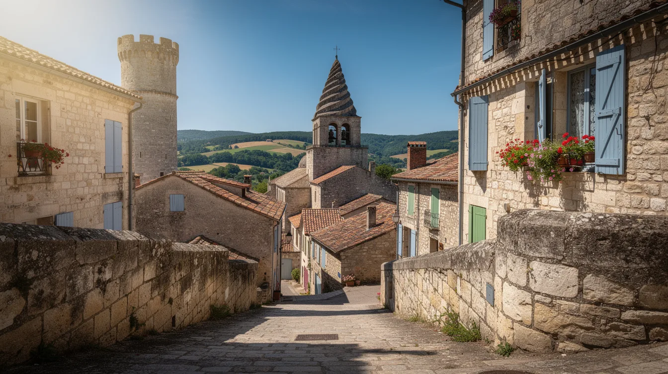 Ce village classé cache un clocher tors du XVIe siècle derrière ses remparts