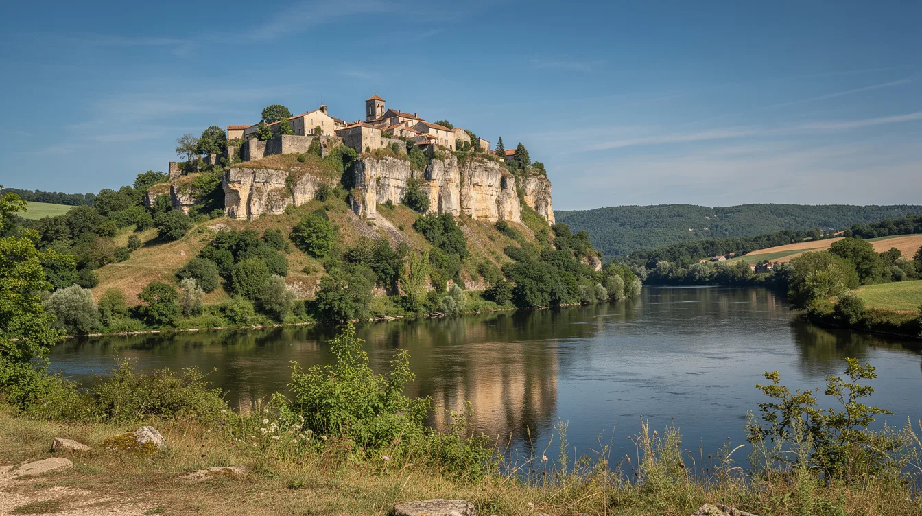Face à la ville née du chemin de fer, ce village du Lot reste perché sur son éperon