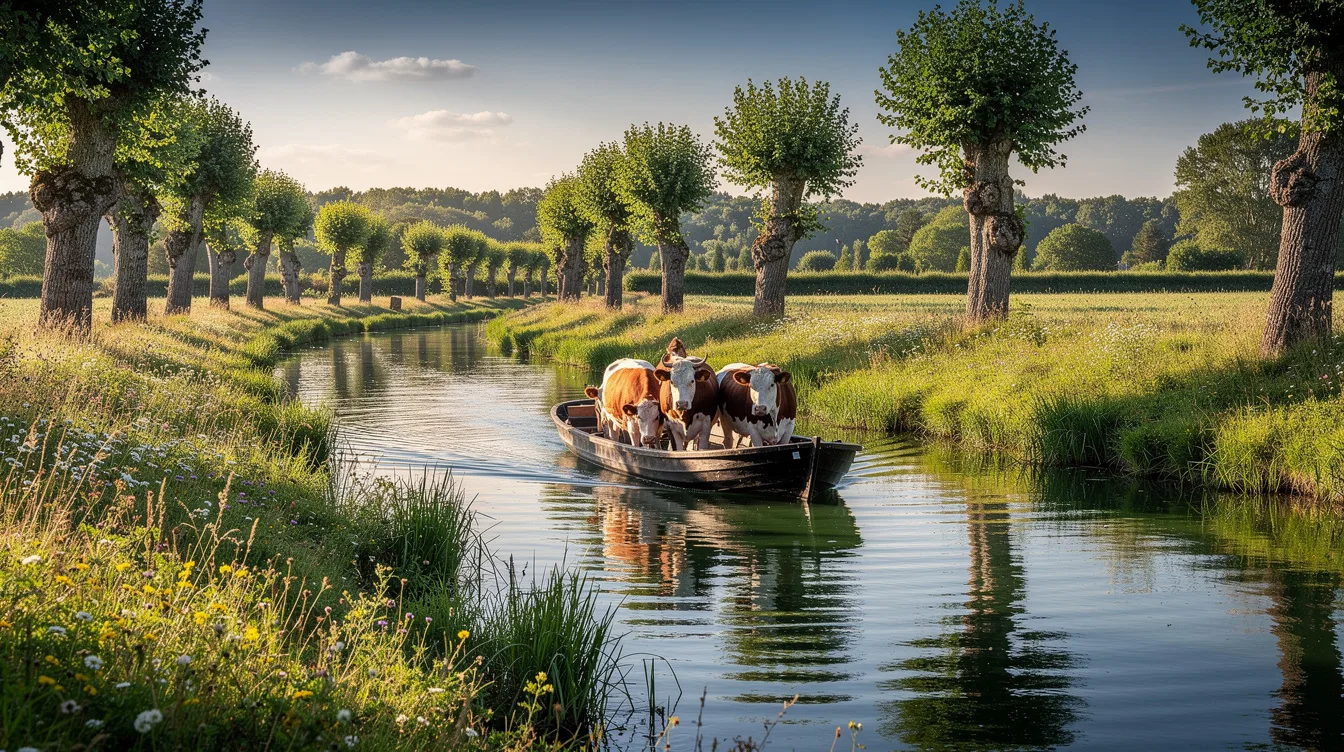 Des vaches transportées en bateau : bienvenue dans ce village du Marais poitevin
