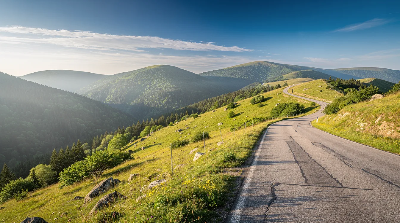 Cette route des Vosges fut créée pendant la Grande Guerre et dépasse 80 kilomètres