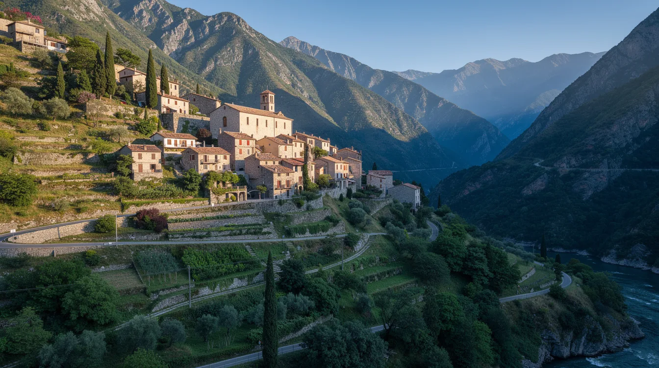 Perché au-dessus des gorges de la Roya, ce village a deux routes qui ne se rejoignent pas