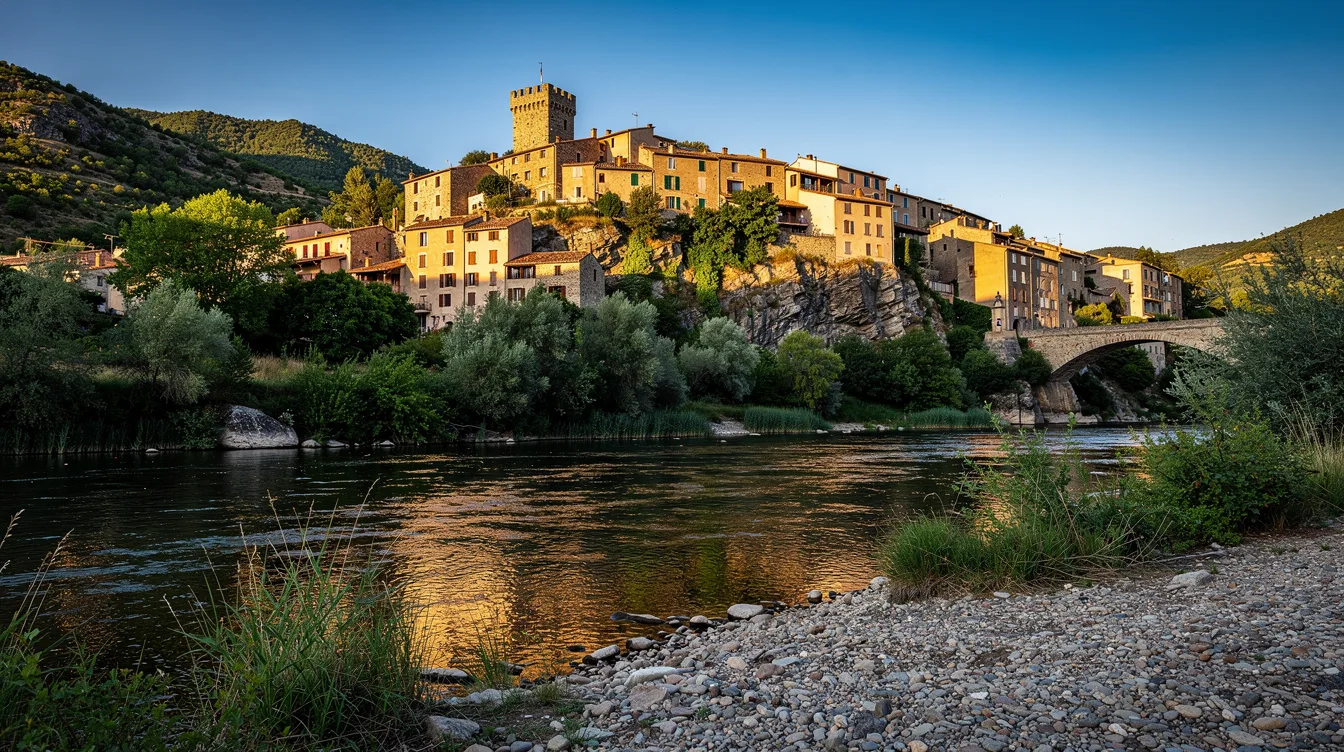 Ce village presque encerclé par le Jaur garde un château du XIIe siècle