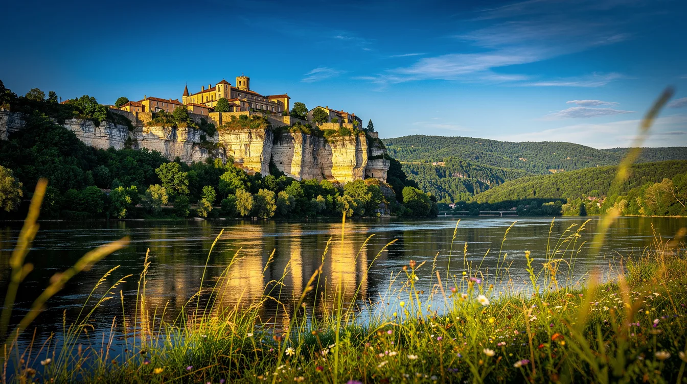 Ce village fondé en 1281, perché sur une falaise, domine la Dordogne de plus de 100 mètres