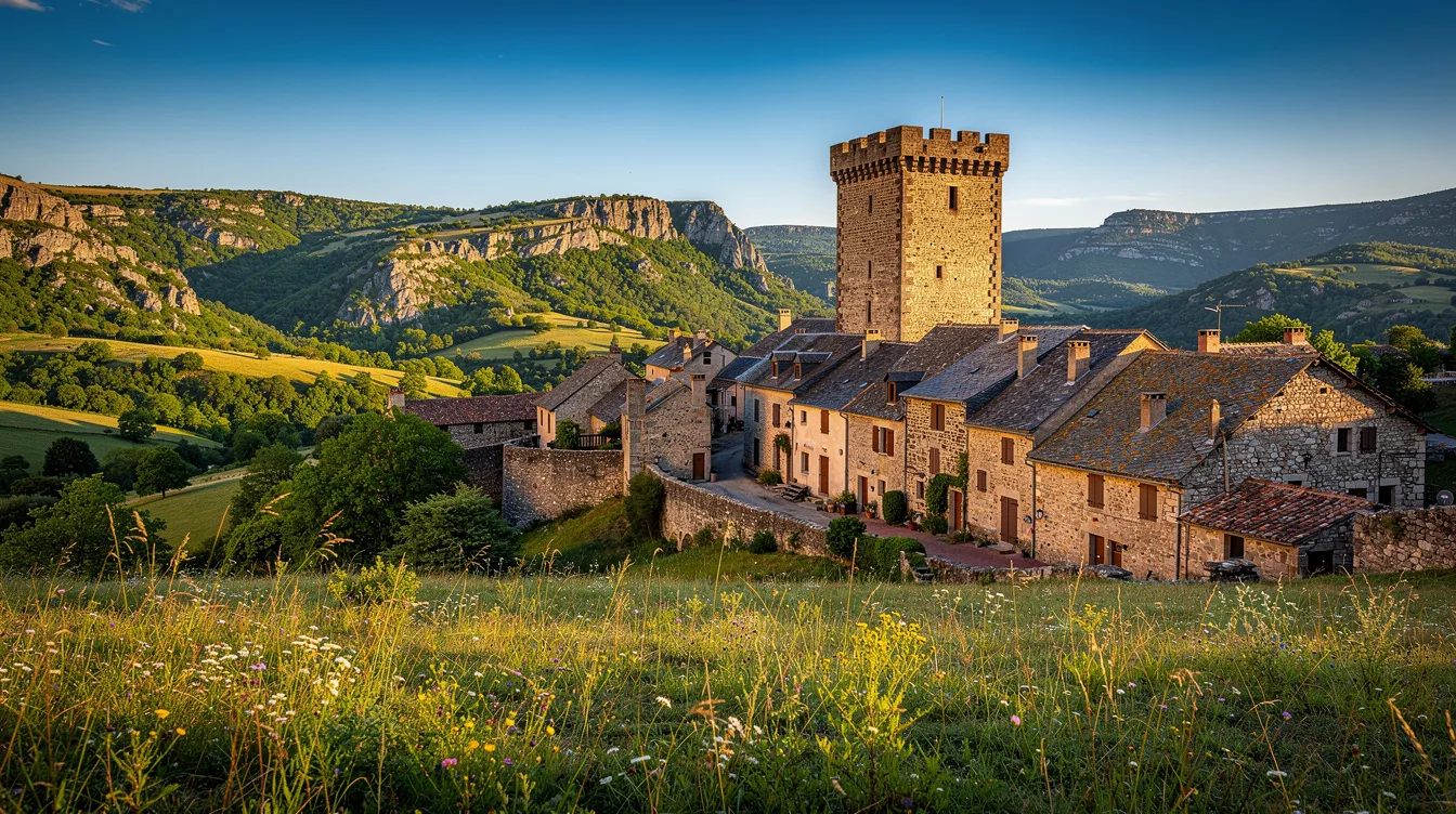 Ce village cache un donjon de 21,50 m au bossage présenté comme unique dans la région