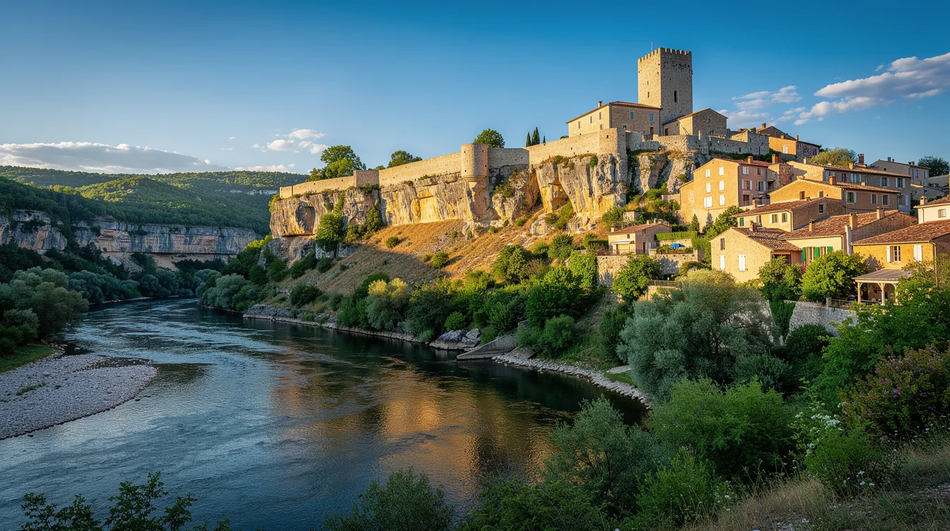 Ce village fortifié domine l’Ardèche depuis ses remparts et son château des XIe-XIIIe siècles