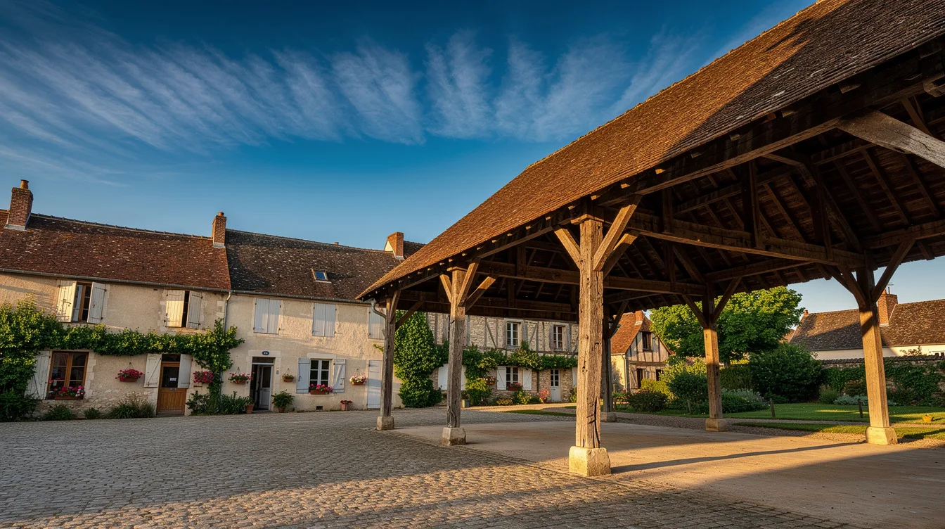 Ce village mayennais garde ses halles en bois depuis le début du XVIe siècle