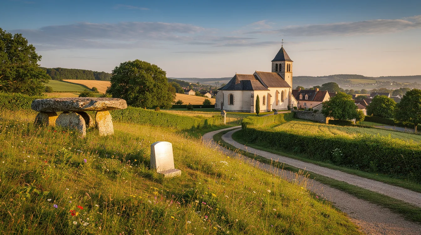 Ce village réunit trois monuments historiques : une église, un dolmen et un polissoir