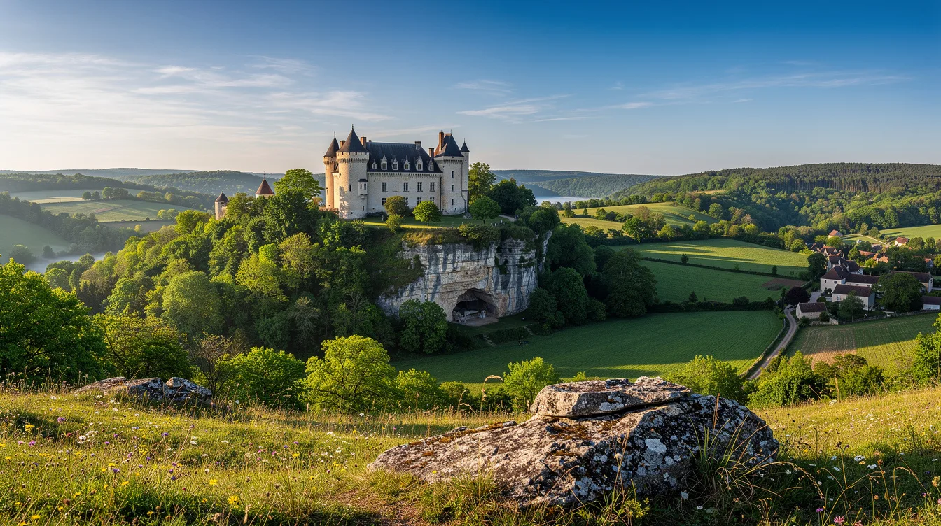Ce village de Dordogne réunit un château ouvert à la visite et un abri préhistorique