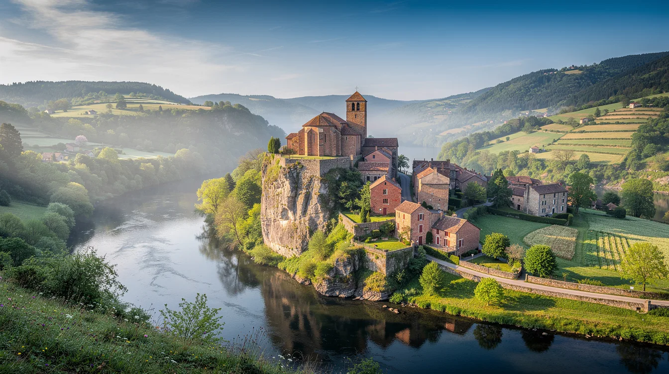 Dans un méandre du Rance, ce village de l’Aveyron mêle grès rouge et ruelles escarpées