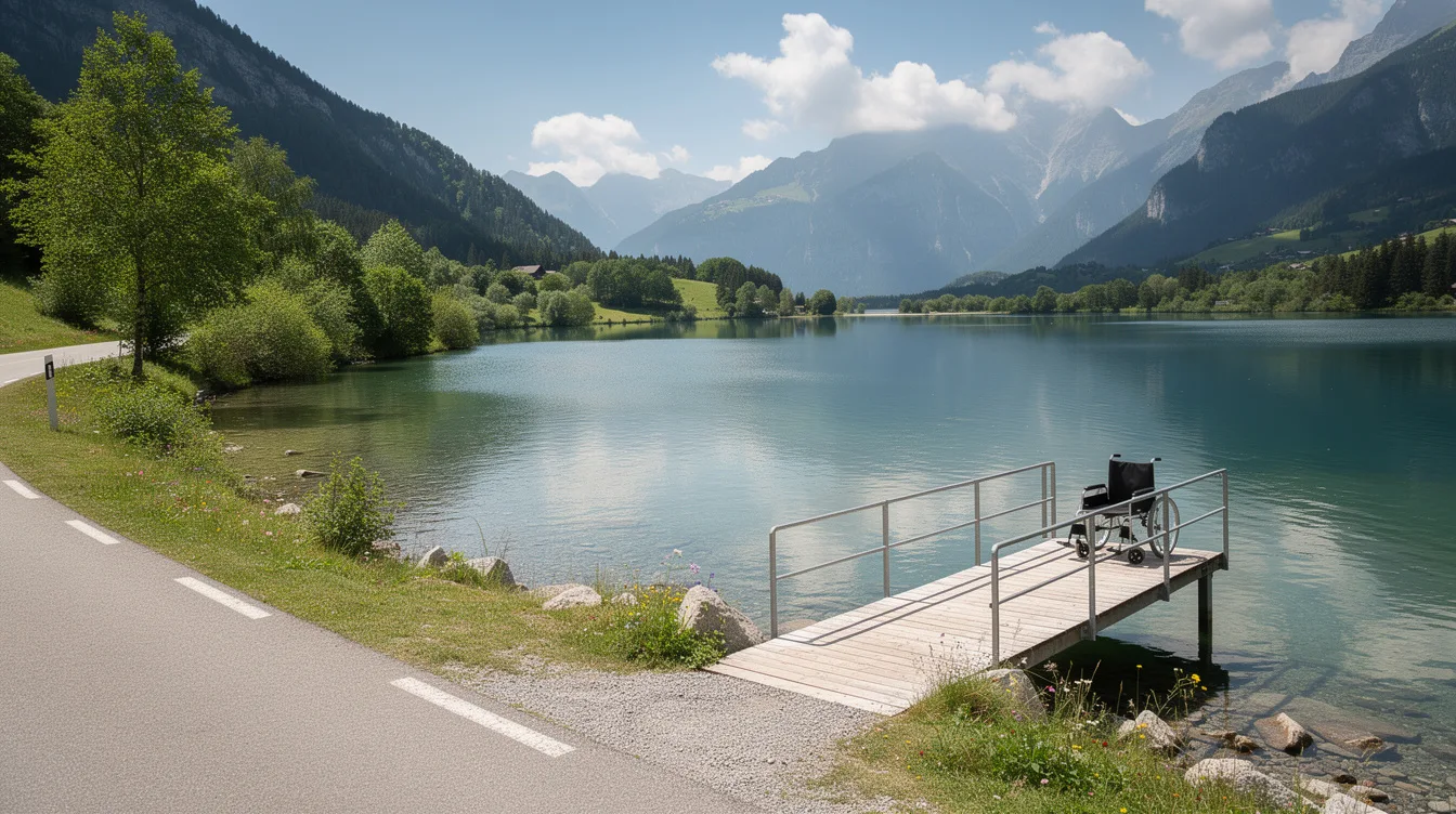 Pour les pêcheurs en fauteuil, ce lac Haute-Savoie dispose d’un emplacement aménagé