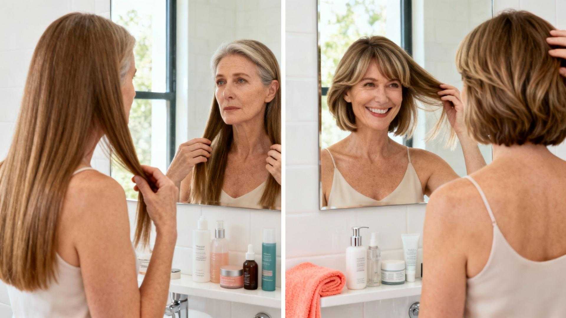 De spiegel in de badkamer onthult wat haar vrienden te beleefd zijn om te zeggen. Om kwart over acht 's ochtends, met alleen natuurlijk licht, lijkt haar gezicht zwaarder dan vorige maand. Haar lange haar hangt langs haar wangen als een gordijn dat alles verhult behalve de vermoeidheid. Twee weken later staat ze voor dezelfde spiegel. Haar nieuwe gelaagde bob eindigt net onder haar kin. Het verschil is onmiddellijk: haar ogen lijken groter, haar kaaklijnen zachter. Deze kapseltrend transformeert vrouwen boven de vijftig door strategische optische principes die het gezicht letterlijk liften. Het spiegelmoment dat alles veranderde Die donderdag in september was geen gewone dag. Ze had een afspraak bij haar stylist in Amsterdam voor wat ze dacht dat routine-onderhoud zou zijn. Haar kapper stelde één kleine verandering voor: lagen die beginnen ter hoogte van haar oren en eindigen onder haar kin. Het resultaat was verwarrend. In de salonspiegel herkende ze zichzelf bijna niet. Haar gezicht leek smaller, haar hals langer. Ze draaide haar hoofd naar links, naar rechts - hetzelfde effect. Voor het eerst sinds jaren voelde ze zich lichter als ze naar zichzelf keek. Thuis bevestigde haar eigen spiegel wat ze in de salon had gezien. Het zachte ochtendlicht viel anders op haar gezicht. Waar vroeger schaduw lag, was nu beweging en tekstuur. Waarom deze 3 kapselelementen je gezicht optisch liften Gezichtsomlijstende lagen creëren schaduwspel Een laag die begint bij het oor en eindigt onder de kin doet meer dan volume toevoegen. Het creëert een **verticale lijn** die het gezicht visueel verlengt. Zoals Marijke Visser, topstylist bij Rotterdam Beauty Studio, uitlegt: "Voor vrouwen boven de vijftig is de gelaagde bob een openbaring: het geeft volume en omlijst het gezicht prachtig." Deze lagen werken als natuurlijke contouring. Ze breken de horizontale lijn van volle wangen en creëren diepte waar eerder flatheid was. Het licht valt anders, zachter. De strategische kapsellengte opent het gezicht Een bob die eindigt tussen de 15 en 20 centimeter vanaf de kin trekt de blik naar beneden. Dit compenseert de natuurlijke verkorting van het gezicht door verlies van onderhuids weefsel na de vijftig. Dr. Sophie van der Berg, dermatoloog in Amsterdam, bevestigt: "Een juiste snit met laagjes kan effectief camoufleren en de jeugdige uitstraling versterken." De 4 kapsels die stylisten aanbevelen voor instant verjonging De soft lob met invisible layers Deze variatie eindigt net onder het sleutelbeen, ongeveer 18 tot 22 centimeter lang. De lagen zijn subtiel en beginnen pas vanaf het oor. Perfect voor fijn tot medium haar. Onderhoud: elke 8 weken. Styling: Label.M Texturizing Cream van Douglas, twee pompjes door vochtig haar. Het effect: verlengt de hals visueel en creëert beweging zonder volume te verliezen. Combineer met subtiele oorbellen voor extra liftend effect. De textured pixie met extended nape Korter dan traditionele bobs, 8 tot 12 centimeter, maar met extra lengte in de nek. Ideaal voor dik of krullend haar. Onderhoud: elke 5 weken. Linda Kramer, cosmetisch haarspecialist, legt uit: "Kortere kapsels werken als een haarmasker: ze zorgen voor een vollere look." De extended nape voorkomt de harde lijn die een kort kapsel kan creëren. Het haar stroomt natuurlijk naar de neklijn. Styling: sea salt spray van Kruidvat, één pompje op handdoekdroog haar. Wat niet werkt en waarom kappers het toch voorstellen De blunt cut - één lengte zonder lagen - is populair omdat hij makkelijk te onderhouden is. Maar voor vrouwen boven de vijftig creëert hij een horizontale lijn die het gezicht afsluit. Het haar hangt zwaar langs de kaken en benadrukt juist wat je wilt verzachten. Zware pony's zijn een andere valkuil. Ze verkleinen het voorhoofd en maken de ogen smaller. In combinatie met de verkeerde haarkleur kunnen ze jaren toevoegen in plaats van aftrekken. Kappers stellen deze opties voor omdat ze praktisch zijn. Minder onderhoud, sneller stylen. Maar praktisch is niet altijd flatterend. Je mag vragen om aanpassingen die beter bij je gezichtsvorm passen. Jouw vragen over deze kapseltrend maakt vrouwen 50+ direct jonger beantwoord Werkt dit ook voor dun haar zonder natuurlijk volume? Ja, juist voor dun haar zijn invisible layers ideaal. Ze creëren de illusie van dikte zonder gewicht weg te nemen. Gebruik NIOXIN volumizing mousse van Kruidvat, **€ 22** per fles. Aanbrengen op de wortels van vochtig haar voor 30% meer volume. Hoe vaak moet ik bijknippen om het effect te behouden? Voor een soft lob elke 8 weken, voor een pixie elke 5 tot 6 weken. Het verschil tussen shape en maintenance is belangrijk. Shape betekent de vorm behouden, maintenance betekent splitpunten verwijderen. Kosten: € 45 tot € 75 in Nederlandse salons. Kan ik dit uitleggen aan mijn kapper zonder foto's? Gebruik deze exact termen: "Gezichtsomlijstende lagen startend ter hoogte van het oor", "invisible layering technique", "soft graduation naar de punten toe". Beter dan Pinterest-foto's die haartextuur negeren. Net zoals bij kleding is communicatie over detail belangrijker dan algemene inspiratie. Drie maanden later vangt ze haar spiegelbeeld in een winkelruit. De vrouw die terugkijkt heeft een zachter gezicht, helderder ogen. Haar hand gaat automatisch naar haar haar. Het klopt nog steeds.