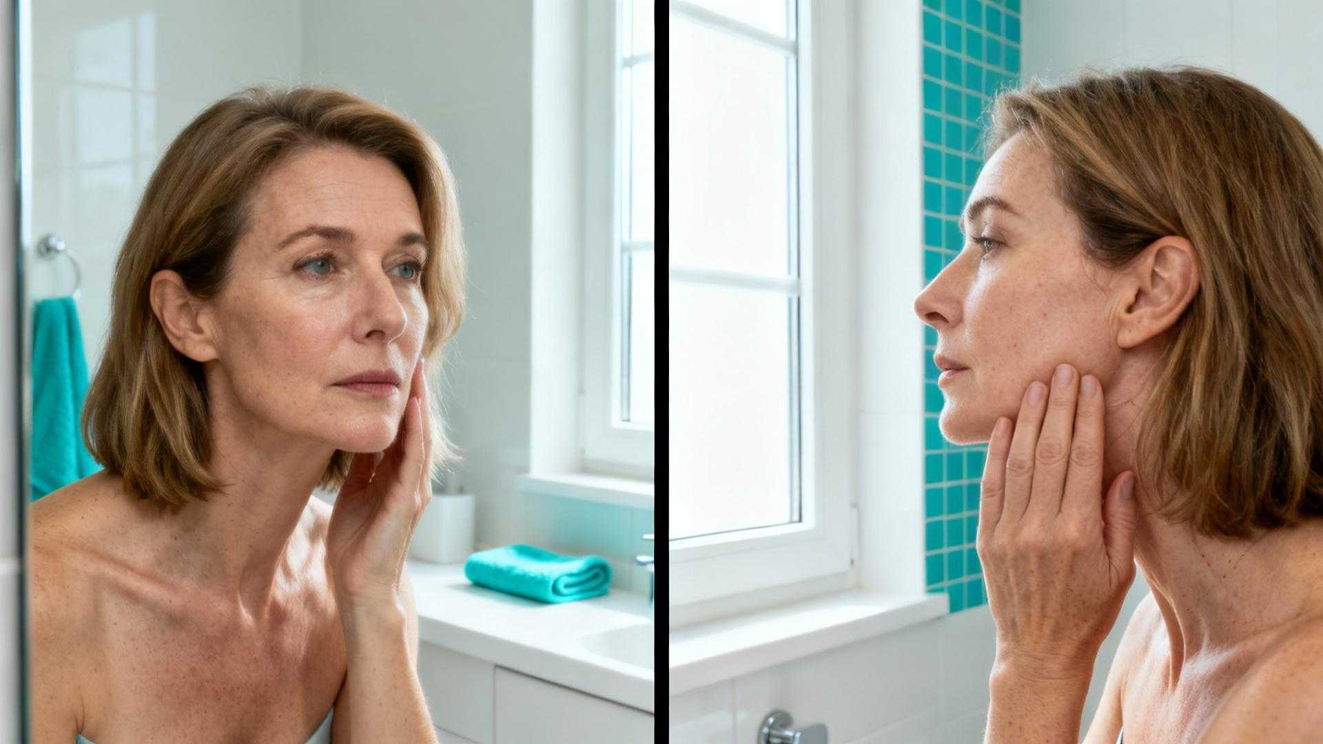 Ze staat voor de spiegel, 47 jaar, en voelt dat er iets anders is. Niet dramatisch anders. Gewoon… anders. De foto's van vorig jaar lijken van een andere persoon. Zeven dagelijkse gewoonten hebben haar gezicht ongemerkt 5 jaar ouder gemaakt. Haar brein detecteerde de veranderingen niet. Dat kan niet. Het gebeurt bij 80% van de Nederlandse vrouwen boven de 40. Wetenschappers noemen dit "change blindness". Je ziet jezelf dagelijks. Graduele verandering wordt onzichtbaar. Cumulatieve veroudering sluipt onopgemerkt binnen. Waarom je brein deze verouderingsfouten niet detecteert Je spiegelmomenten creëren een neurologische val. Dagelijkse blootstelling aan je eigen gezicht activeert de "background processing". Je brein categoriseert je gezicht als bekende, stabiele referentie. Nieuwe lijntjes, beginnende verzakking, huidveranderingen worden gefilterd als "ruis". Ron Warnier, verpleegkundig specialist bij Envida, legt uit: "We weten uit onderzoek dat de spiersamenstelling verandert met de jaren. Als jongere heb je meer spieren die snel in actie kunnen komen." Deze spierveranderingen tonen zich eerst in gezichtsexpressie en houding. Precies wat je spiegelbeeld maskeert. Een Nederlandse studie uit 2025 toont: mensen detecteren hun eigen veroudering 40% langzamer dan die van anderen. Je brein heeft een ingebouwde blinde vlek voor geleidelijke zelfverandering. Anderen zien het wel. Jij niet. De 7 onzichtbare fouten die je dagelijks maakt Deze automatismen accumuleren tot een visuele veroudering van 3-5 jaar. Elk afzonderlijk onschuldig. Samen vernietigend voor je uitstraling. Fout 1: Frontale spiegelpositie Je bekijkt jezelf alleen frontaal. Nooit in profiel. 80% van leeftijdsbeoordeling gebeurt frontaal, maar kaaklijnen en halslijn zijn zichtbaar vanuit zijkant. Beginnende verzakking, dubbele kin-vorming, huidplooi-ontwikkeling blijven onopgemerkt. Een profielcheck toont 30% meer zichtbare verouderingstekenen. Fout 2: Kunstlicht-illusie Badkamerverlichting maskeert de realiteit. Warm kunstlicht filtert pigmentvlekken en fijne lijntjes weg. Je make-up en huidverzorging zijn afgestemd op een geflatteerde versie van je gezicht. Daglicht onthult de waarheid die kunstlicht verbergt. Fout 3: Monotone gezichtsexpressie Chronische spanning creëert een statische uitdrukking. Geen levendigheid, geen expressie-diversiteit. Je gezicht lijkt vlakker, ouder, 15% minder vitaal. Een psychologische studie bevestigt: expressiediversiteit correleert direct met jeugdigheid-perceptie. Fout 4: Smartphone houding Gemiddeld 4 uur dagelijks kijk je naar beneden. Chronische nek-naar-beneden houding accentueert dubbele kin, verzwakt kaaklijn-definitie. Deze "tech neck" cumuleerd tot 1.460 uur per jaar ongunstige gezichtspositie. Je kunt meer leren over moderne brillen die je gezicht jonger maken als onderdeel van een frissere uitstraling. Fout 5: Verkeerde haarlijn-framering Vasthouden aan oude kapsellengte of -stijl. Verkeerde framering laat je gezicht langer, zwaarder, vermoeid lijken. 60% van vrouwen boven 40 draagt een kapsel dat hun gezichtsvorm niet flatteert. Fout 6: Contrast-overload Felle kleurcontrasten in kleding benadrukken huidoneffenheden. Je huid lijkt roder, vermoeder. Elizabeth van Bolhuis, mode-expert, bevestigt: "De keuze van kleding kan enorm bijdragen aan hoe je je voelt en hoe anderen je zien." Een monochrome aanpak maakt je subtiel jonger. Fout 7: Verouderde accessoire-stijl Sentimentele waarde wint van visuele actualiteit. Oude brillen, verouderde sieraden creëren een "gedateerd" totaalgevoel. Je accessoires vertellen je leeftijd voordat je mond opengaat. Het cumulatieve effect: waarom kleine fouten grote impact hebben Elk individuele fout lijkt onschuldig. 5% visuele impact per fout. Samen? Een cumulatief effect van 35% extra veroudering-perceptie. Niet mathematisch optellen. Synergetisch versterken. Dr. Marjan van der Meer, gezondheidsexpert, legt uit: "Gezond eten en genoeg slaap zijn essentieel voor een gezonde huid en een algehele jongere uitstraling." Maar lifestyle-gezondheid werkt alleen als visuele sabotage gestopt wordt. Nederlandse dermatologen onderscheiden intrinsieke (biologische) veroudering van extrinsieke (gedrag-gerelateerde) veroudering. Deze 7 fouten behoren tot de tweede categorie. Omkeerbaar binnen 3-6 maanden na bewustzijnsverandering. Een subtiel detail kan veel uitmaken - zoals statement-oorbellen die je gezicht liften zonder invasieve ingrepen. Van onbewust naar bewust: de awareness-shift Bewustzijn is de eerste stap. Geen producten, geen treatments. Alleen objectieve zelfwaarneming. Probeer de "3-spiegel test": frontaal, profiel, daglicht. Vergelijk foto's van 2 jaar geleden. Vraag een vertrouwde vriend om eerlijke feedback. Psychologen noemen dit de "extern observator" techniek. Bekijk jezelf alsof je een vreemde ziet. Geen emotionele lading. Alleen objectieve beoordeling. Zelfacceptatie en verbetering-intentie kunnen samengaan. Zoals de juiste kapselkeuze je hele zelfperceptie kan transformeren. Kleine aanpassingen, grote impact. Jouw Vragen Over De 7 fouten die je ouder doen lijken zonder dat je het weet Beantwoord Kan ik deze fouten omkeren of is schade permanent? Bijna alle 7 fouten zijn gedragsmatig en omkeerbaar. Alleen chronische zonschade en roken creëren echt permanente effecten. Houdingsverandering, expressie-bewustzijn, juiste belichting tonen resultaat binnen 3-6 maanden. Je brein past zijn self-image aan naar nieuwe realiteit. Waarom merken anderen het wel en ik niet? Externe observatoren hebben "fresh eyes". Geen dagelijkse blootstelling, geen emotionele binding aan jouw gezicht. Objectief perspectief versus jouw gewoonte-filtering. Psychologen noemen dit "zelfperceptie-bias" - je brein beschermt je tegen abrupte zelfverandering-awareness. Hoeveel impact heeft elke fout individueel versus samen? Individueel: ongeveer 5% visuele veroudering per fout. Maar het effect is synergetisch, niet additief. Zeven fouten samen creëren 35-40% extra veroudering-perceptie. Combinatie versterkt impact exponentieel. Eén fout verbeteren helpt. Alle zeven tegelijk transformeert. Het is woensdagmiddag, 14:20 uur. Ze staat niet meer frontaal voor de badkamerspiegel. Daglicht via het openslaande raam. Profiel-check in handspiegel. Voor het eerst in jaren ziet ze zichzelf zoals anderen haar zien. Geen paniek. Alleen helderheid. En met helderheid komt keuze.
