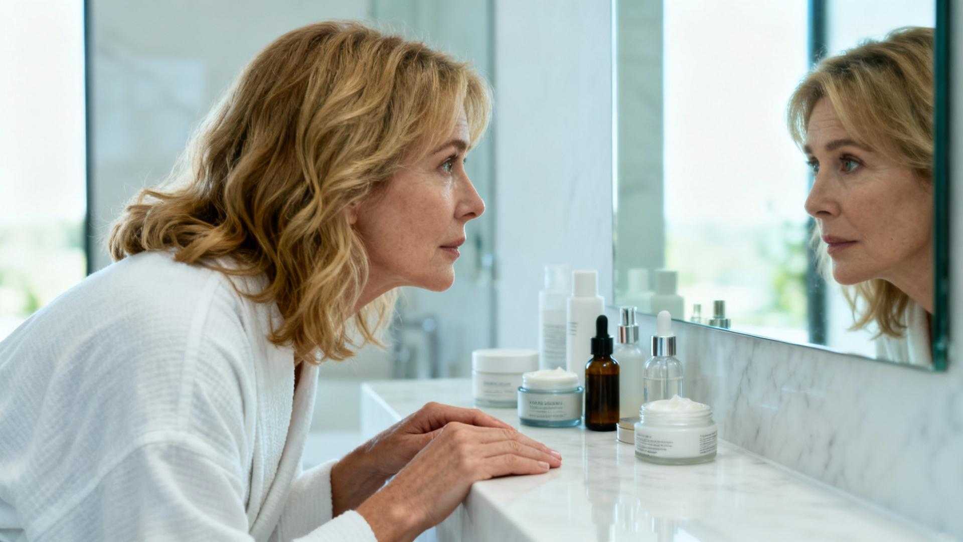 Martine bekijkt haar spiegelbeeld om 7:30 's ochtends. Ze is 52 jaar en ziet fijne lijntjes die er vorig jaar nog niet waren. Haar huid voelt anders, droger, minder elastisch. Na de menopauze verandert alles, maar dermatologen onthullen dat niet meer producten de oplossing zijn. Het gaat om slimmere toepassing. Nederlandse huidartsen delen hun wetenschappelijk onderbouwde routine - vier stappen die biologische huidmechanismen na 50 jaar reactiveren. Waarom je huid na 50 een andere aanpak vraagt De menopauze triggert meetbare biologische veranderingen. 30% van het huidcollageen verdwijnt in de eerste vijf jaar na de overgang. De talgproductie daalt met 60%, waardoor natuurlijke hydratatie wegvalt. Dr. Marieke van den Berg, dermatoloog bij Huidcentrum Amsterdam, legt uit: "De barrièrelipidelaag wordt 40% dunner na je 50ste. Dit verklaart waarom crèmes die op je 40ste werkten, nu inadequaat voelen." De celvernieuwingscyclus vertraagt van 28 naar 45-60 dagen. Epidermisdikte neemt af met 20%. Trans-epidermaal waterverlies stijgt met 35%. Deze cijfers verklaren de doffe teint en constant droge huid die veel vrouwen ervaren. De 4 dermatologische stappen die écht werken Nederlandse dermatologen van de NVDV benadrukken dat vereenvoudigde routines effectiever zijn dan complexe regimens voor rijpe huid. Vier wetenschappelijk onderbouwde stappen vormen de basis. Stap 1: Mild reinigen met pH 5.0-5.5 Schuimende reinigers verstoren de verzwakte huidbarrière. Dr. van den Berg adviseert: "Melkachtige reinigers met pH 5.0-5.5 onderhouden de natuurlijke zuurmantel. Maximum 15 seconden wrijven - langere manipulatie verergert barrièrschade." Reinig één keer per dag in de avond. Ochtends volstaat lauw water om de microbiële balans te behouden. Stap 2: Actieve ingrediënten op basis van wetenschap Start met 0.1% retinol twee keer per week. Bouw op naar 0.3% drie keer per week na acht weken tolerantie. "Retinol stimuleert collageenproductie met 20% na 12 weken, maar moet geleidelijk worden ingevoerd bij 50+ huid," verklaart Dr. Jansen van Het Huidcentrum. Vitamine C in de vorm van 10-15% magnesium-ascorbyl-fosfaat vermindert pigmentvlekken met 30% na 16 weken. Deze stabiele vorm irriteert minder dan pure ascorbinezuur. Stap 3: Hydratatie met barrièreherstel Hyaluronzuur in twee moleculaire gewichten werkt optimaal. Laag gewicht (50 kDa) dringt diep door, hoog gewicht (1800 kDa) hydrateert oppervlakkig. Combineer met adequate slaap voor maximale regeneratie. Ceramiden in ratio 3:1:1 (NP:AP:EOS) herstellen de natuurlijke barrière. Breng altijd aan op licht vochtige huid - dit verhoogt effectiviteit met 40% door occlusieve werking. Stap 4: SPF 50+ dagelijkse bescherming Zonnebescherming is niet optioneel, ook binnenshuis. Glas filtert slechts 25% van UVA-stralen. Binnen drie meter van een raam bereiken 75% van UVA-stralen nog steeds de huid. Gebruik minimaal 1.25ml voor gezicht en hals. Winterzon veroorzaakt 45% van pigmentvlekken bij vrouwen boven 50, volgens onderzoek van Universiteit Utrecht. Veelgemaakte fouten die dermatologen zien Veel gewoonten verouderen de huid ongemerkt. De drie grootste fouten bij 50+ vrouwen zijn overexfoliatie, te snelle productwisseling en onderschatting van inwendige factoren. Fout 1: Te aggressieve exfoliatie Beperk tot één keer per week met 5% melkzuur of 4% PHA. Combineer nooit met retinol - dit verhoogt irritatierisico met 70%. Maximale AHA/BHA concentratie is 10% voor rijpe huid. Fout 2: Te snel productwissel Geef elk product 8-12 weken om resultaten te tonen. Dr. van den Berg observeert: "78% van mijn 50+ patiënten verandert te snel van routine uit ongeduld." Fout 3: Onderschatting inwendige factoren Drink 2 liter water per dag - dit verhoogt intracellulaire hydratatie met 15%. Vitamine D supplementatie van 1000 IU dagelijks versterkt de barrièrefunctie aanzienlijk. Realistische verwachtingen versus valse beloftes Een wetenschappelijke routine behaalt meetbare verbeteringen. 35% betere hydratatie na vier weken. 20-25% minder fijne lijntjes na 12 weken. 25-30% lichtere pigmentvlekken na 16 weken. Dr. Jansen benadrukt realisme: "Een 58-jarige huid kan 20% verbeteren, maar keert niet terug naar 28-jarige conditie. Mijn doel is een gezonde 58-jarige huid - niet een jeugdige imitatie." Natuurlijke make-up complementeert een goede routine. Authentieke keuzes zoals natuurlijk grijs haar stralen meer vertrouwen uit dan kunstmatige jeugdigheid. Jouw vragen over de huidverzorgingsroutine die dermatologen aanbevelen na 50 beantwoord Moet ik dure merken kopen of werken apotheek-producten ook? Ingrediënten bepalen effectiviteit, niet prijs. La Roche-Posay retinol €32 per maand, CeraVe ceramide moisturizer €18 per maand, Bioderma SPF 50 €22 per maand. Voor €100 maandelijks krijg je een complete dermatologisch goedgekeurde routine. Hoe combineer ik retinol veilig met andere actieve ingrediënten? Gebruik de sandwich-methode: moisturizer, halve retinol dosis, moisturizer opnieuw. Dit vermindert irritatie met 60% terwijl effectiviteit slechts 10% daalt. Combineer nooit retinol met AHA/BHA op dezelfde avond. Wanneer zie ik resultaten en hoe meet ik vooruitgang? Maak foto's in identiek licht voor objectieve vergelijking. Timeline: 6-8 weken voor textuurverbetering, 12 weken voor pigmentatie, 16+ weken voor fijne lijntjes. Verwacht geleidelijke verbetering, geen dramatische transformatie. Dezelfde Martine, drie maanden later, om 7:30 's ochtends. Vier flessen staan in perfecte volgorde op de wastafel. Haar huid glimt niet van serums, maar van gezondheid. Geen filter nodig. Ze begrijpt nu: verzorging na 50 is geen gevecht tegen tijd, maar een ritueel van respect voor veranderende schoonheid.